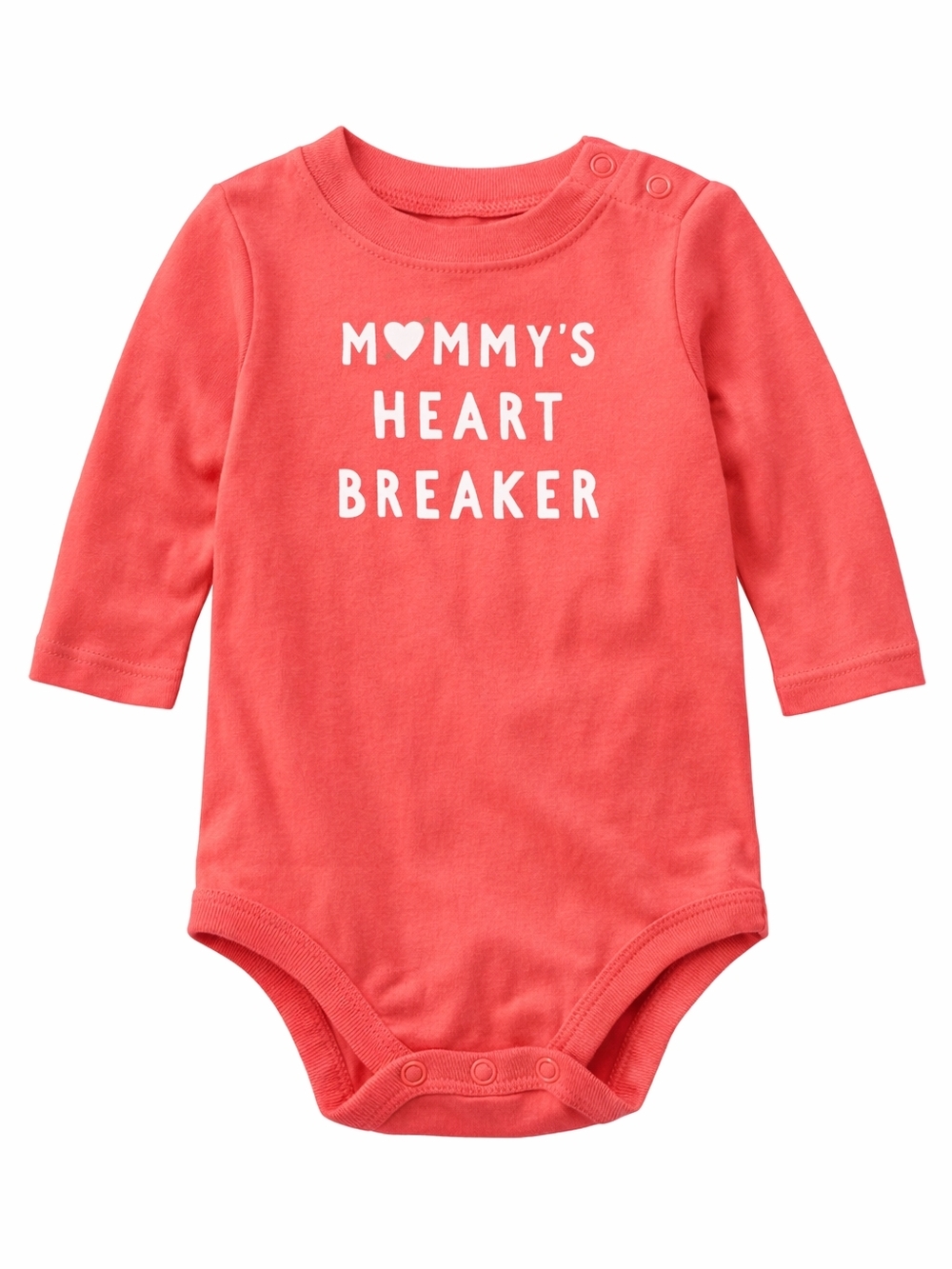 Garanimals Coral Long-Sleeve Bodysuit with White Print